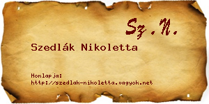 Szedlák Nikoletta névjegykártya