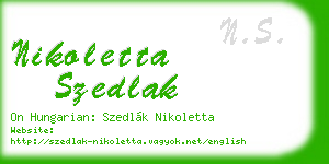nikoletta szedlak business card